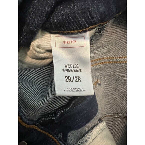 Express Wide Leg Super High Rise Jeans Women's Size 2r - No Belt - Retro 70s - Picture 7 of 13